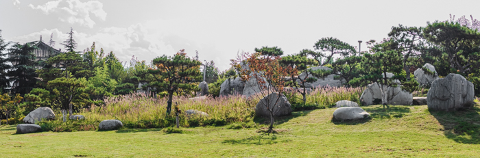 中国陕西省西安市秦岭北麓山脉秋天的自然风景