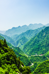 夏天中国陕西西安秦岭北麓山脉风景