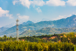 秋天中国陕西西安秦岭北麓山脉风景